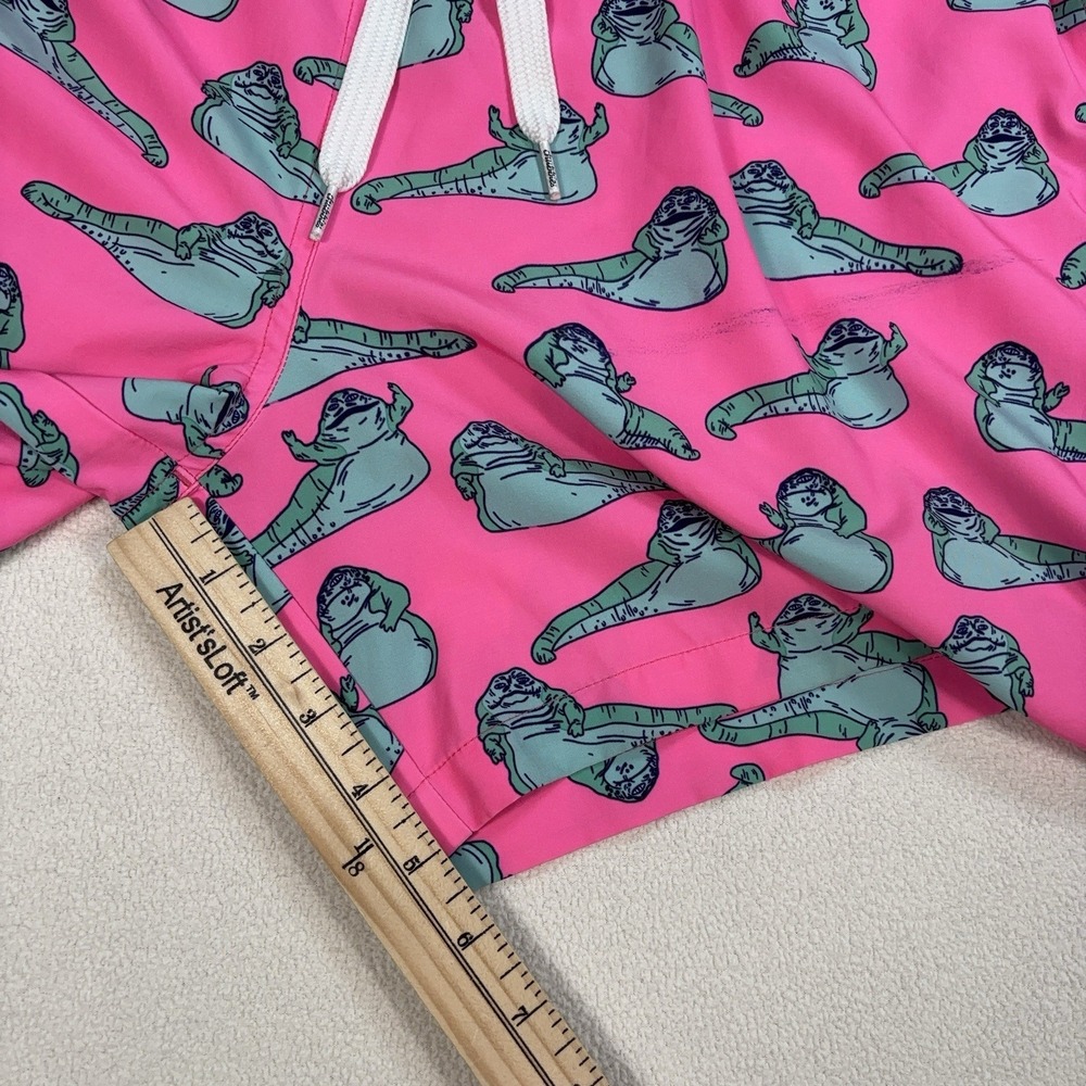 Chubbies Jabba The Hutt Swim Trunks Mens XL Pink Mesh Lined Drawstring Star Wars - Picture 12 of 16